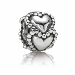 Pandora Sterling Silver Heart Charm – Antique Style – Authentic 925 - Retired